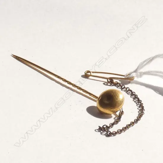 18CT+ GOLD 'NUGGET' TYPE TIE PIN 3.48GMS