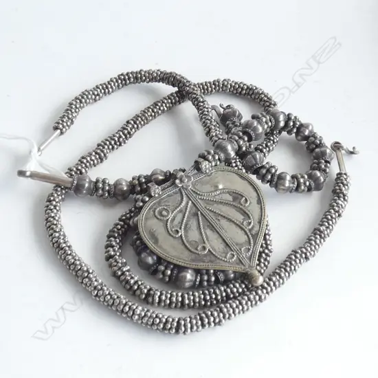 2 INDIAN SILVER NECKLACES