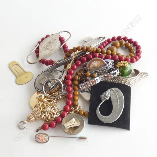 BAG OF ASSORTED COSTUME JEWELLERY ETC