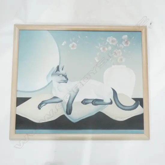 AIR BRUSHED CAT ON CANVAS BOARD 510x610mm