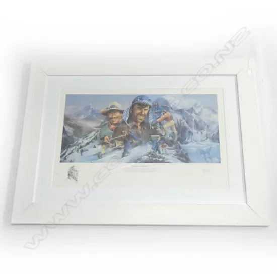 CRAIG PRIMROSE & ED HILLARY SIGNED PRINT 'A MOMENT IN HISTORY' 305x645mm