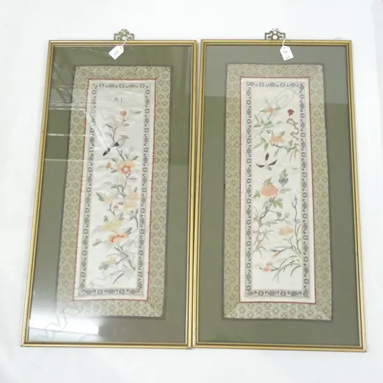 PR FRAMED ORIENTAL SILK EMBROIDERIES 600x235mm