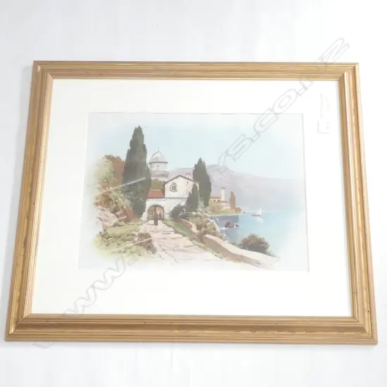 W. OBRONSKI LITHOGRAPH ITALIAN MONESTRY 