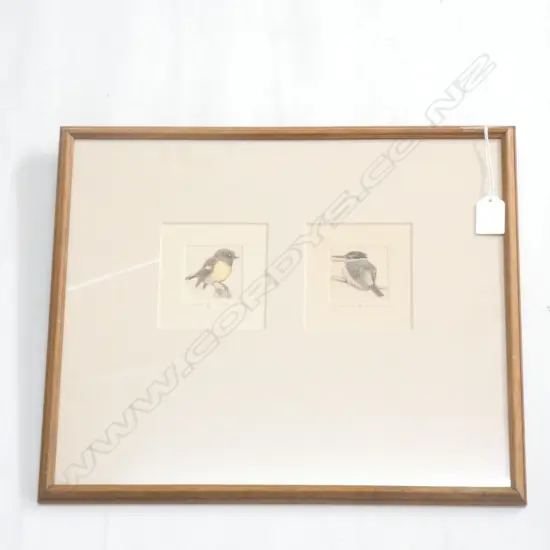 RUSSELL JACKSON BIRD ENGRAVING TOMTIT & KINGFISHER 21/80 50x50mm