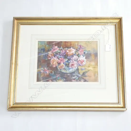 JOSEPHINE DAVIS W/C 'BUTTON HOLE ROSES' 185x260mm