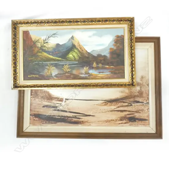 2 OLD OIL PAINTINGS - LARGEST 900 X 580MM