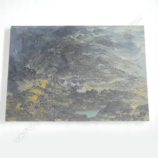 FEI LONG OIL PAINTING 'RAINY DAY IN BASHAN' 700 X 1000mm.