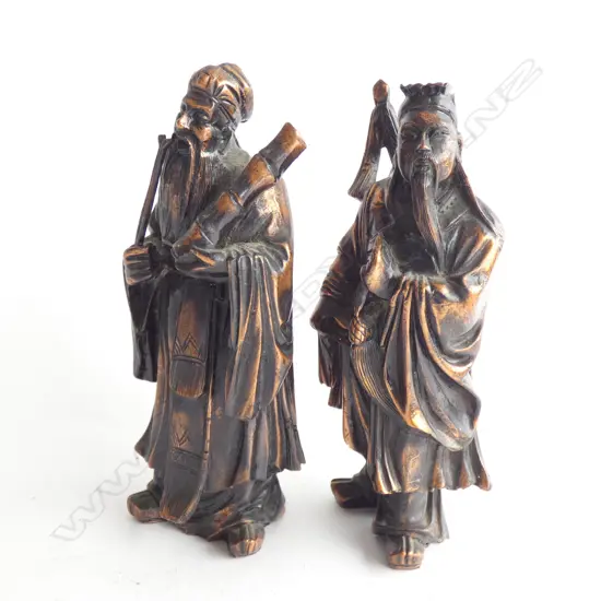 PR ORIENTAL FIGURES - PAINTED BRONZE H. 155MM