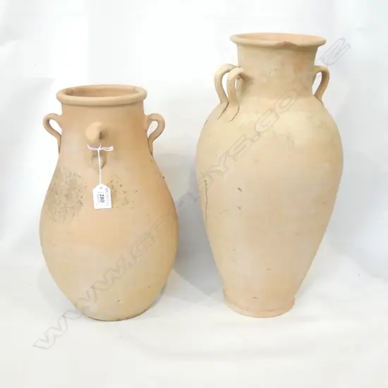 2 TERRACOTTA POTS CHIPS H.360mm (LOWER)