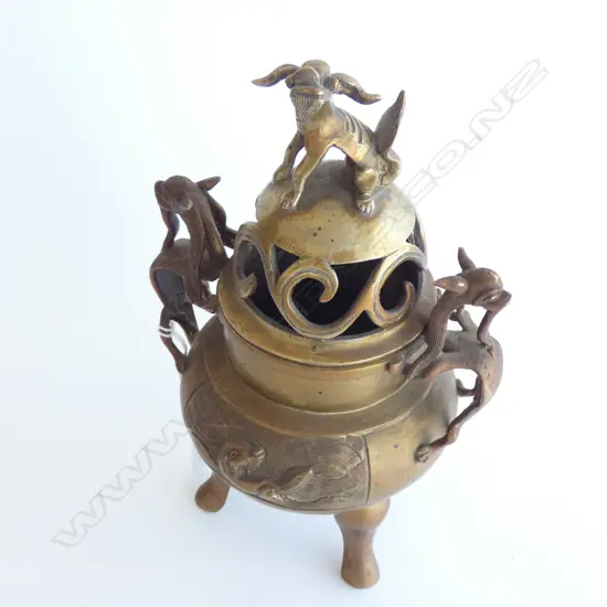 BRASS ORIENTAL ARCHAIC STYLE INCENSE BURNER H.250mm