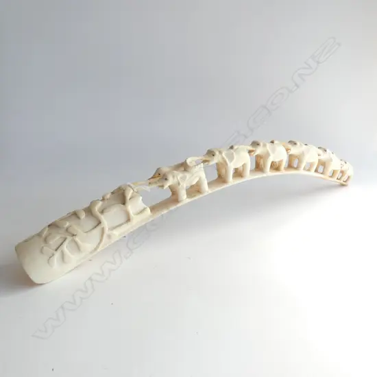 OLD AFRICAN ELEPHANT BRIDGE IVORY TUSK AF L.600mm