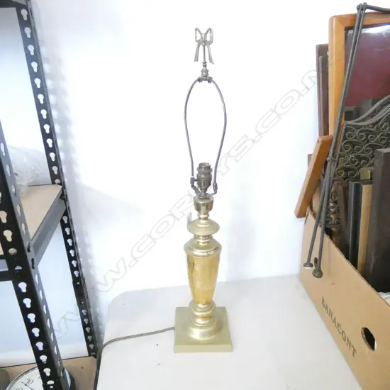 OLD BRASS LAMP BASE H 665MM