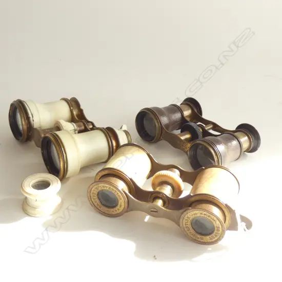 3 PRS OPERA GLASSES; 2 IVORY AF
