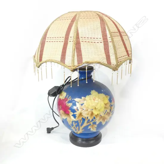 BLUE ORIENTAL TABLE LAMP H.500mm