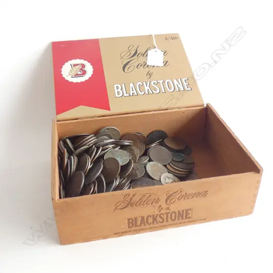 CIGAR BOX ASST. WORLD COINS