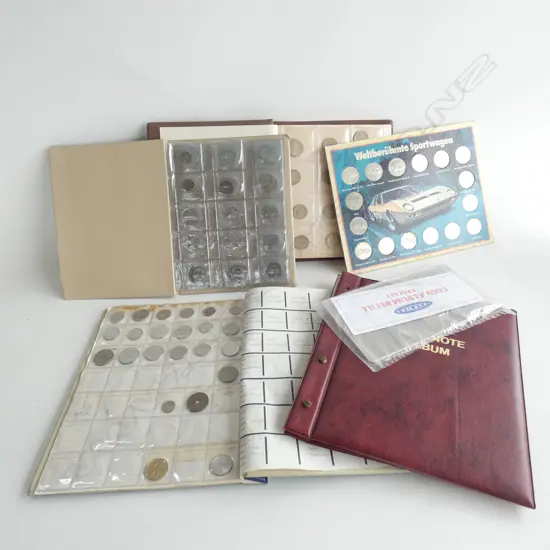 4 WORLD COIN ALBUMS (1 EMPTY) + 'SPORTWAGEN' 