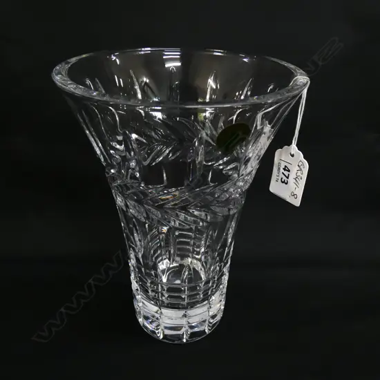 WATERFORD CRYSTAL TAPERED VASE H.200MM. ETCHED MARK