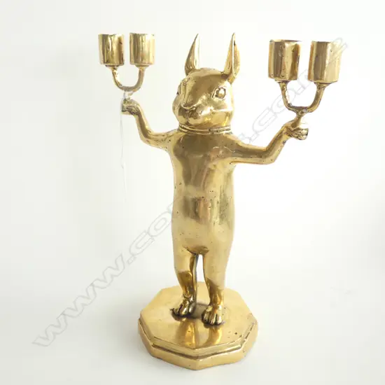 BRASS 'BUNNY' CANDLE HOLDER H.290mm