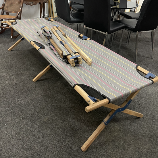 PR FOLDING WOODEN & CANVAS CAMP BEDS - AS IS