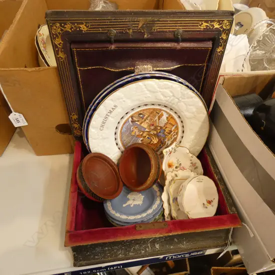 BOX LOT OLD FAUX BOOK BOX + ASST. CHINA