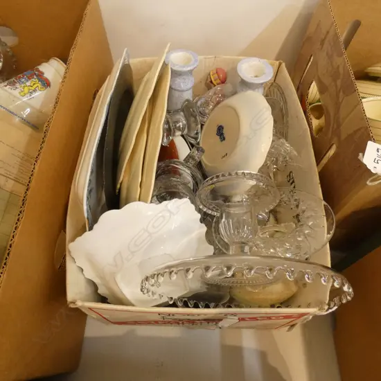BOX LOT ASST. CRYSTAL & CERAMICS