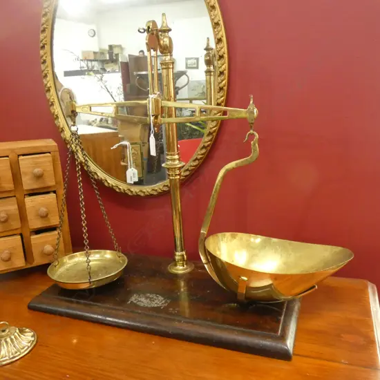 LARGE OLD BRASS SCALES H.540mm