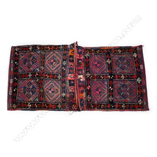 A Turkish mixed weave saddle bag, 70 x 145cm