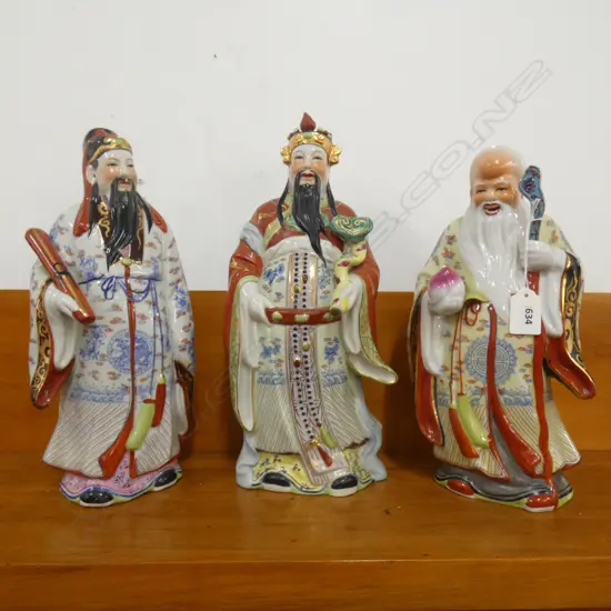3 CHINESE WISEMEN FIGURES H.330mm