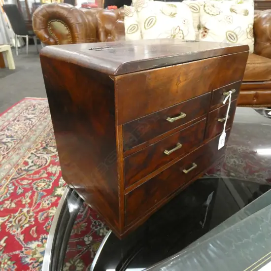 VINTAGE JAPANESE ‘HARI-BAKO’ SEWING BOX - TOP HINGED TRAY & DRAWERS  435 X 200 X 260MM                                  