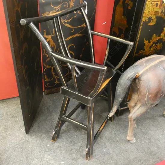EBONISED ORIENTAL CHAIR W.620mm