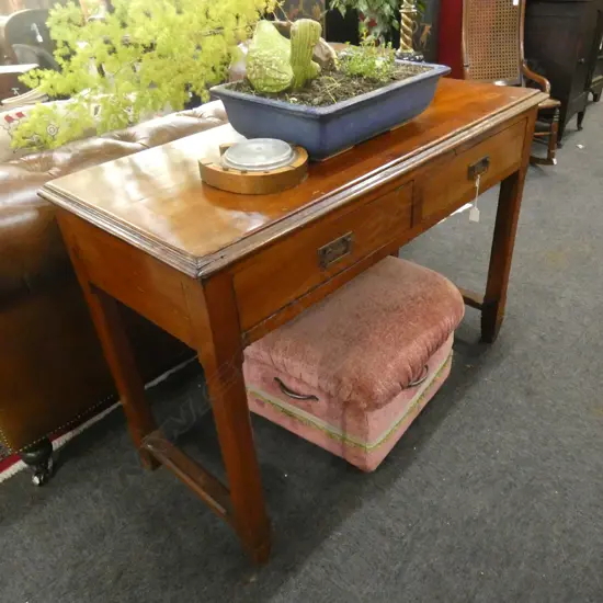 COLONIAL WOODEN 2 DRAWER HALL STAND L 1130MM