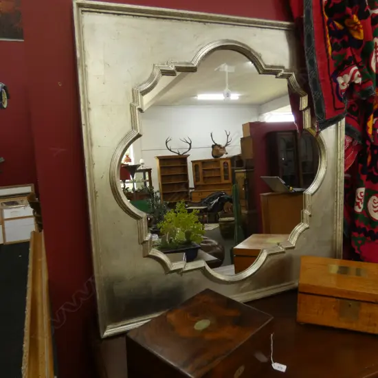 SILVER LEAF CONTEMPORARY ARABESQUE MIRROR 950mm sq