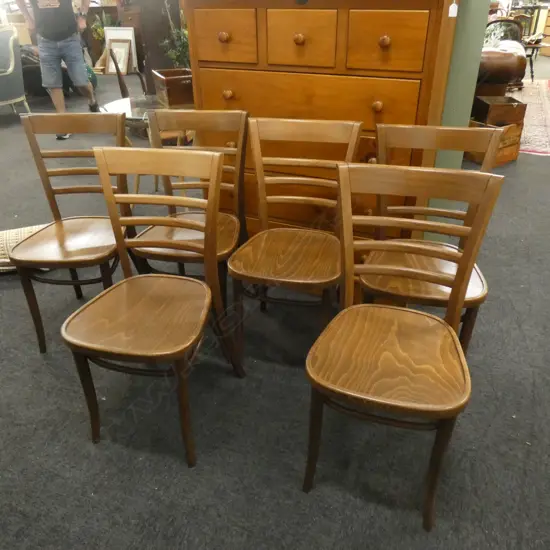 6 BENTWOOD STYLE CHAIRS 