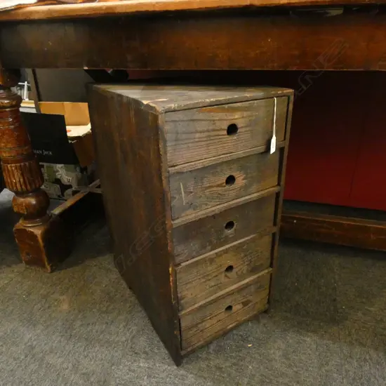 VINTAGE SM NARROW 5 DRAWER JAPANESE TANSU CHEST 310 X 450 X 605MM