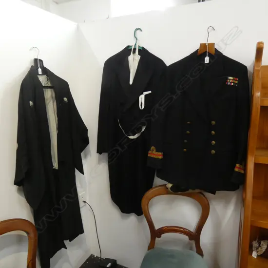 VINTAGE TUX TAILS, OFFICERS UNIFORM, BLACK KIMONO