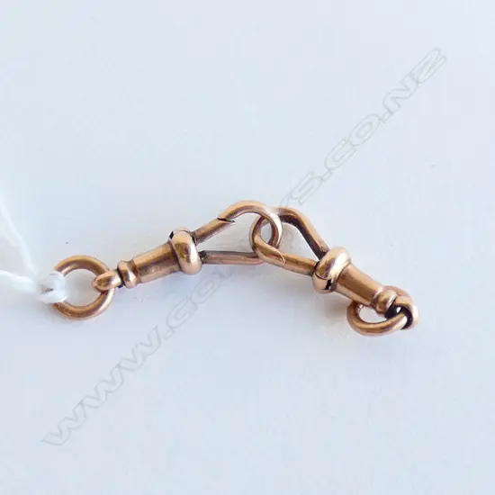 (19990) PR ANTIQUE 9ct GOLD FOB CLASPS MATCHING GOLD MARKS