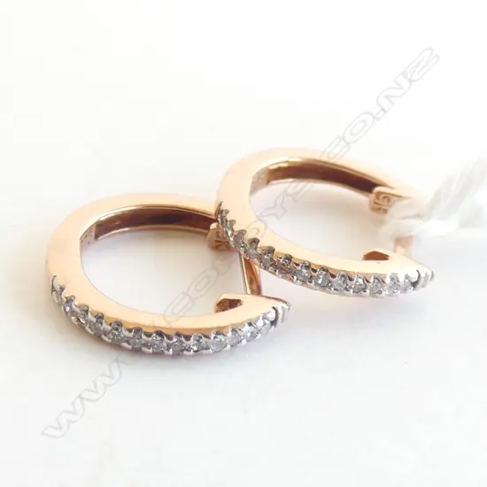 PAIR 9CT ROSE GOLD HUGGIE EARRINGS