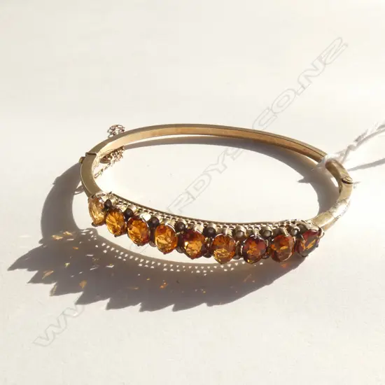 EDWARDIAN 9CT GOLD AND CITRINE BRACELET