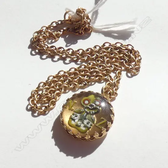 GOLD PLATED TIKI SOUVENIR AND CHAIN