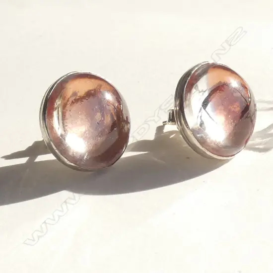 PAIR SILVER AND ROCK CRYSTAL EARRINGS