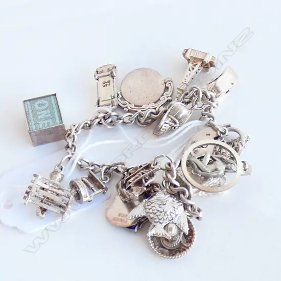 (20013) SILVER 15 CHARM BRACELET: KIWI. USA$1,,,