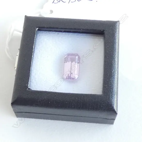 8CT PINK KUNZITE LOOSE STONE EMERALD CUT AIG cert.