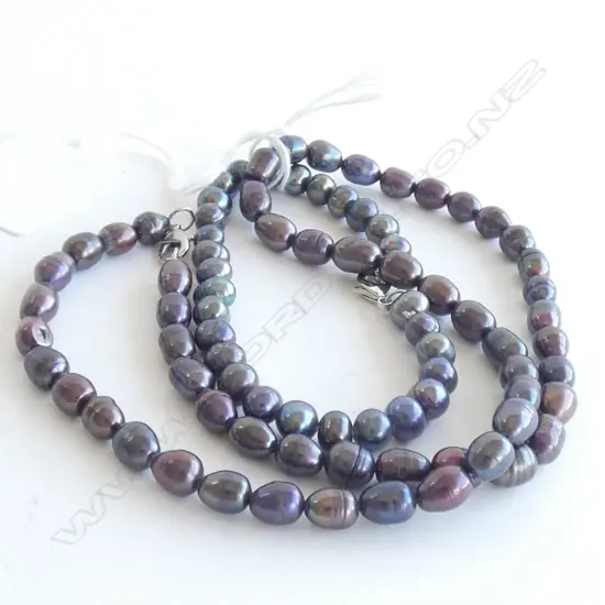 BLACK PEARL NECKLACE & BRACELET 