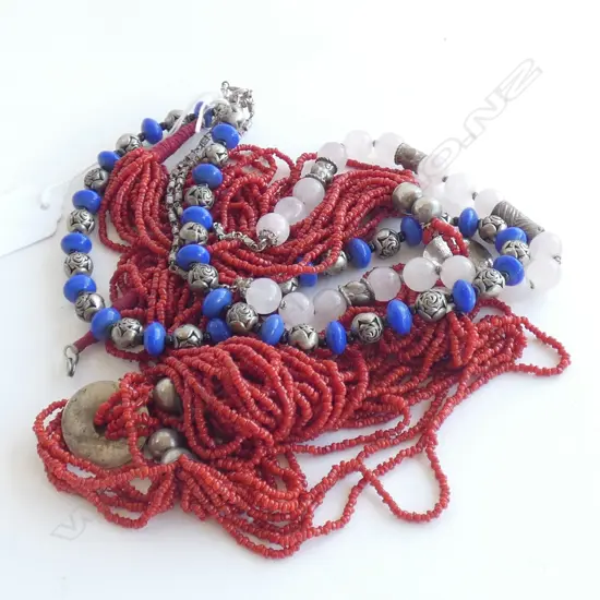 3 VINTAGE TRIBAL NECKLACES