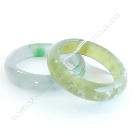 2 CASED JADE BANGLES 