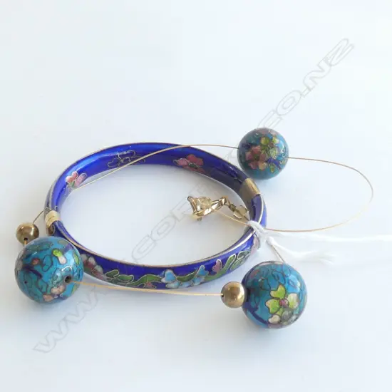 VINTAGE CLOISONNE NECKLACE & BRACELET 