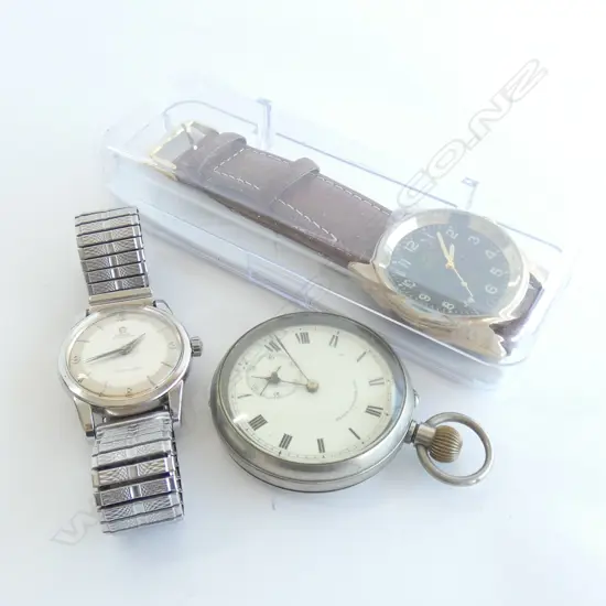 OMEGA WATCH & OTHER  MEN'S WATCH PLUS 1 POCKET WATCH