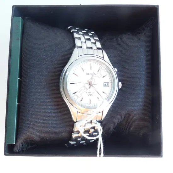 BOXED SEIKO 'KINETIC 50M' GENT'S WATCH APPARENTLY WORKING