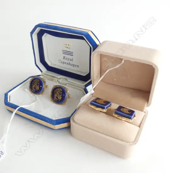 TWO PAIRS OF ROYAL COPENHAGEN CUFFLINKS (BOXED)