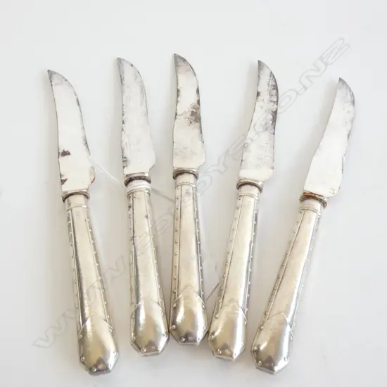 5 STERLING SILVER KNIVES SHEFFIELD 1924/25